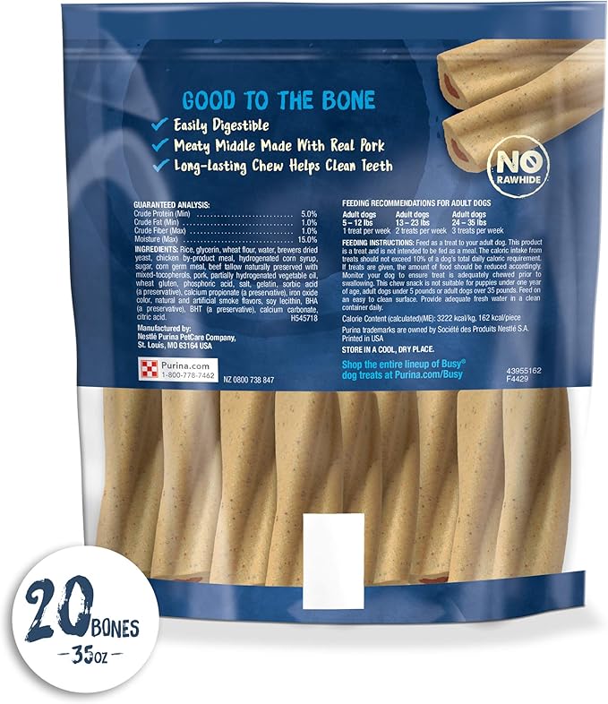 Purina Busy Made in USA Facilities Small Breed Dog Bones, Mini - (Pack of 1) 20 ct. Pouch