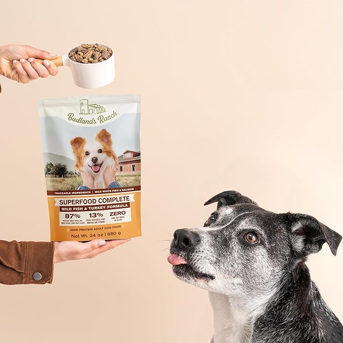Superfood Complete, Air-Dried Adult Dog Food - High Protein, Zero Fillers, Superfood Nutrition by Katherine Heigl (11.5 oz. Wild Fish and Turkey Formula)