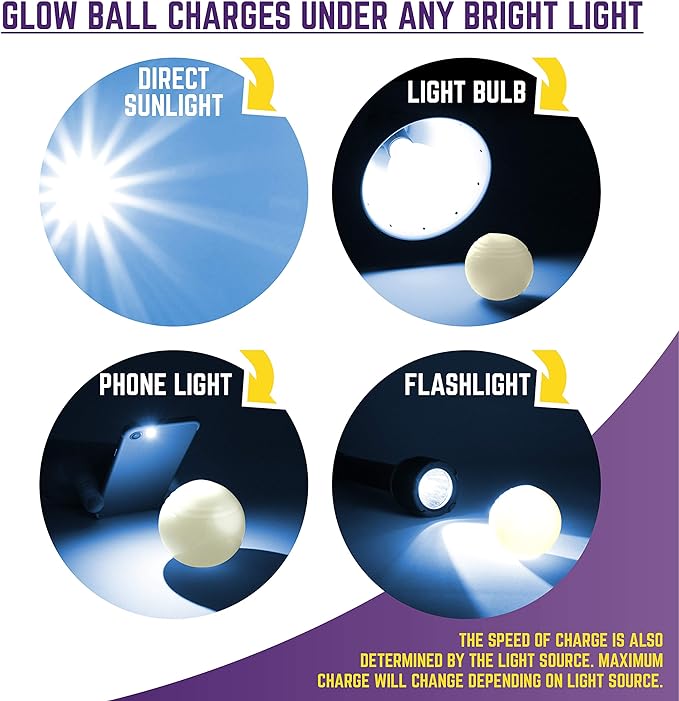 Chew King Glowing Fetch Ball, Dog Ball Toys, 8-Pack Balls