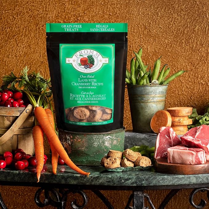 Fromm Four-Star Nutritionals Lamb with Cranberry Dog Treats - Premium Oven Baked Dog Snacks - Lamb Recipe - Pack of (3) 8 oz Bags