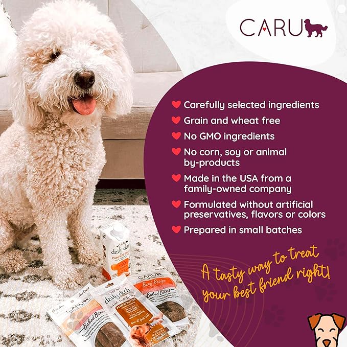 Caru - Soft n’ Tasty Baked Bites - Alligator Bites Dog Treats - Flavorful Training Treats - 3.75 oz Bags - Pack of 3