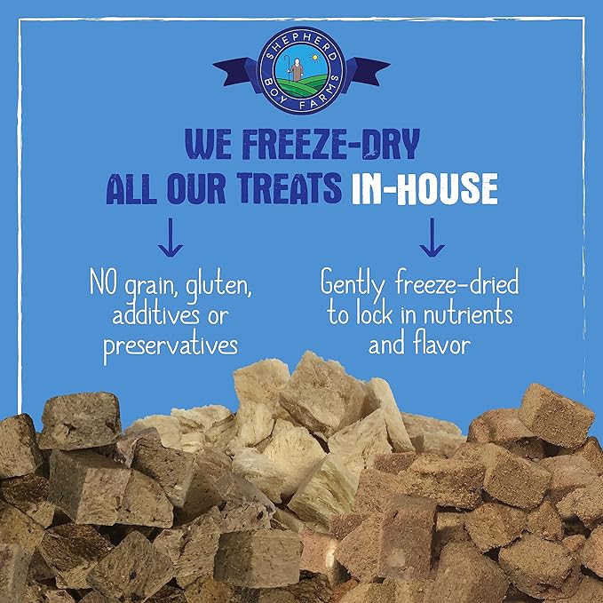 Freeze Dried Dog and Cat Treats, Lamb Liver, All Natural Single Ingredient Freeze-Dried Dog Treat & Dog Snacks, Made in USA, High Protein, Essential Nutrition of Raw Dog Food, 8oz