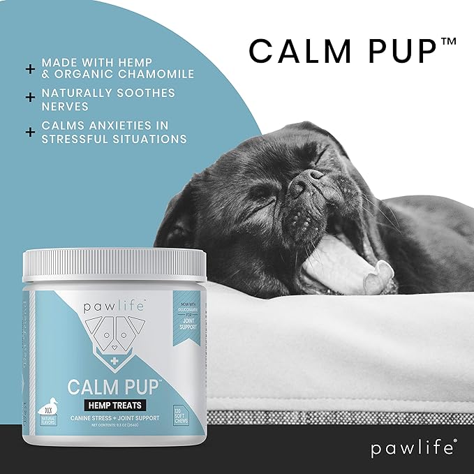 Calming Chews with Organic Hemp Oil| Dog Anxiety Relief & Travel Friendly| Glucosamine to Help with Join Support| 120 Soft Chews & up to 4-Month Supply