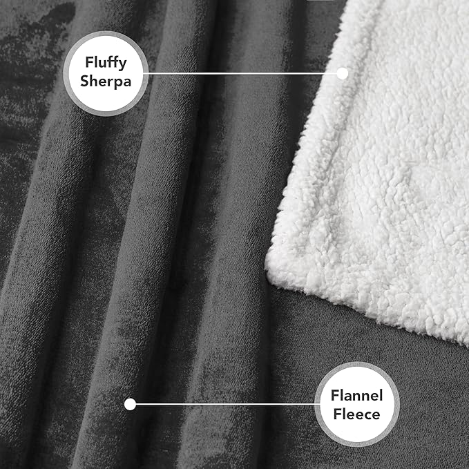 PetAmi Dog Blanket for Small Medium Dogs, Pet Bed Blanket Cat Puppy Kitten, Fleece Furniture Couch Cover Protector Sofa Car, Soft Sherpa Dog Throw Plush Reversible Washable, Mini 29x40 Dark Gray
