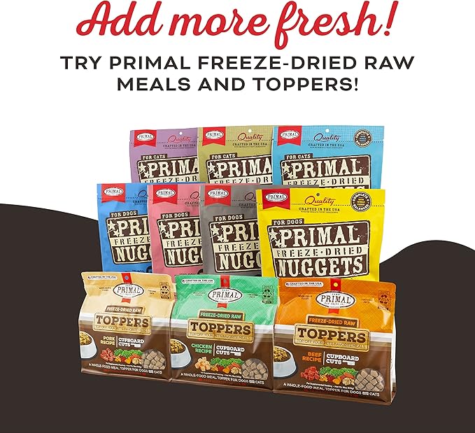 Primal Freeze Dried Dog Treats; Pork & Maple Dog Treats with Goat Milk for Dogs, You Maple My Day, Grain Free Training Treats for Dogs with Probiotics, 2 oz (Pack of 2)