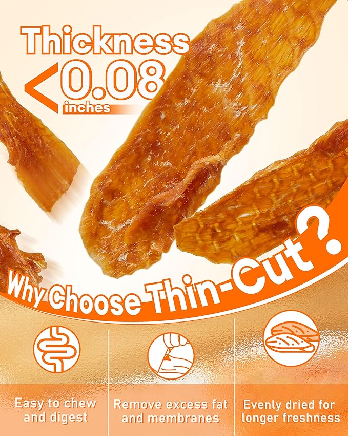 Chicken Jerky Dog Treats - Single-Ingredient, 17.6 oz Sealed Box, 12-Hour Slow-Dried for Maximum Flavor and Nutrients, Preservative-Free, All-Natural, Perfect for Training & Healthy Snacking