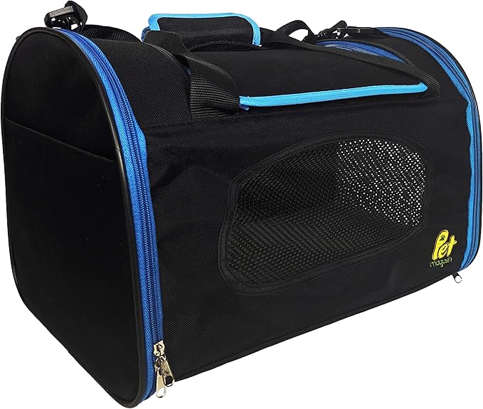 PET MAGASIN Foldable Pet Carrier Waterproof, Collapsible Soft Pet Transport Bag for Cats, Small Dogs & Pets for Car & Plane