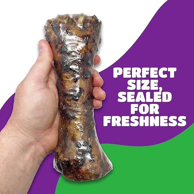 Liver Coated Dog Bones for Aggressive Chewers, Chew Bones for Large Dogs, Beef Shin Large Dog Bones for Medium Dogs, Long Lasting Dog Bones, Dog Chew Bones, 10 Pack
