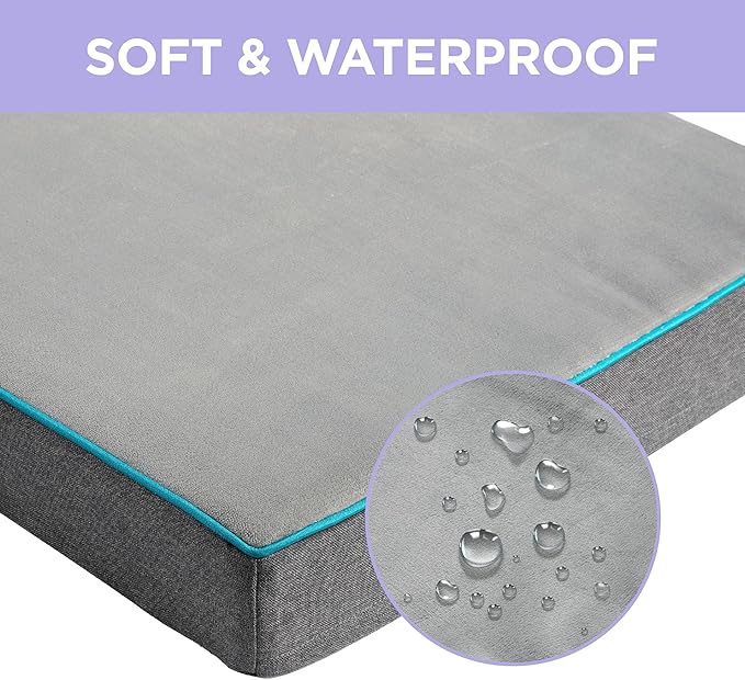 Lesure Dog Bed Cover Flannel - Medium Dog Bed Washable Removable Cover, Plush Fleece Replacement Cover for Orthopedic Pet Mad Beds, 29x18x3 Inches Grey