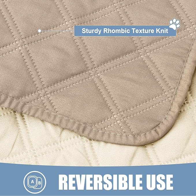 Smiry Waterproof Dog Blanket, Reversible Dog Bed Cover Pet Blanket, Soft Couch Cover for Dogs Washable, Bed Couch Sofa Furniture Protector for Puppy Cat Kids (68"x82", Taupe/Beige)