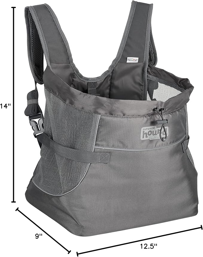 Outward Hound PupPak Dog Front Carrier, Medium, Grey