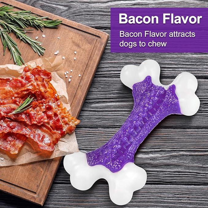 Tough Dog Toys, Dog Toys for Aggressive Chewers Large Breed, Aggressive Chew Toys for Large Dogs, Dog Bone Chew Toy Nylon Dog Toys for Large Dogs Extreme Chew Toys Indestructible