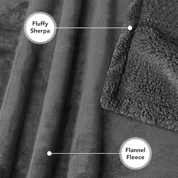 PetAmi Dog Blanket for Small Medium Dogs, Pet Bed Blanket Cat Puppy Kitten, Fleece Furniture Couch Cover Protector Sofa Car, Soft Sherpa Dog Throw Plush Reversible Washable, Mini 29x40 Solid Dark Gray