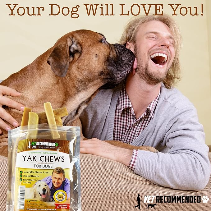 Yak Chew for Small Dogs Made from Himalayan Yak Milk (20 Count / 1.54LB). The 100% Natural Healthy Dog Chew - Extreme Long Lasting Cheese Chew