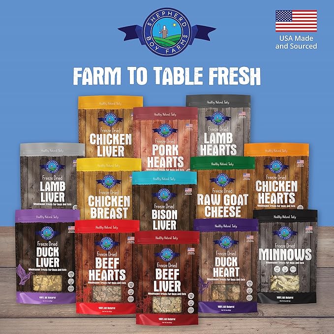 Freeze Dried Dog and Cat Treats, Lamb Liver, All Natural Single Ingredient Freeze-Dried Dog Treat & Dog Snacks, Made in USA, High Protein, Essential Nutrition of Raw Dog Food, 8oz