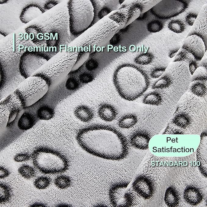Stuffed® Premium Soft Dog Blanket Washable, 40"x32" Cat Blanket for Indoor Cats Large Medium Small Dog Gifts Puppy Essentials (Grey)
