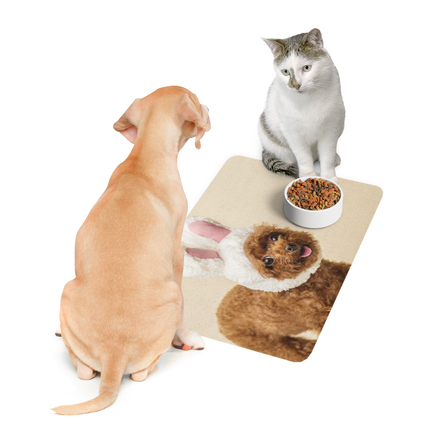 Pawtner, Stylish Pet Food Mat, Cat Food Mat, Dog Feeding Mat, Pet Lover Gift, Personalized Pet Mat, Unique Pet Accessories, Pet Food Mat (12" x 18")