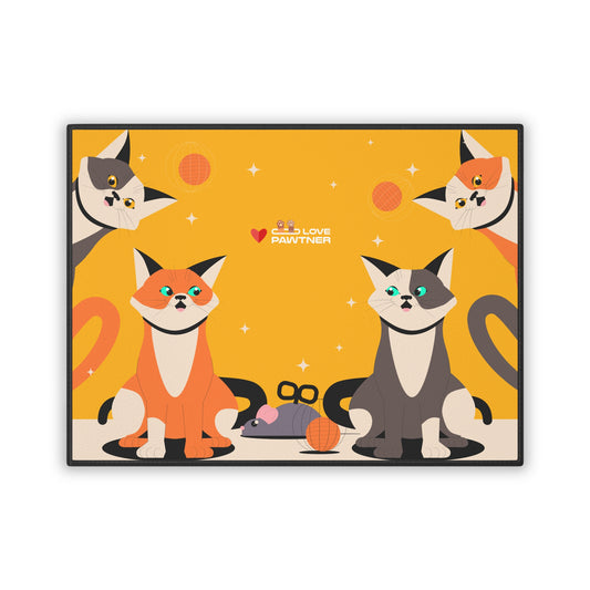 Pawtner, Cute Pet Mat for Cats and Dogs, Personalized Feeding Station, Ideal Pet Lover Gift, Home Decor, Pet Accessory, Pet Mat (18" x 24")