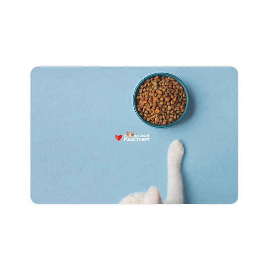 Pawtner, Stylish Pet Food Mat, Cat Food Mat, Dog Feeding Mat, Pet Lover Gift, Personalized Pet Mat, Unique Pet Accessories, Pet Food Mat (12" x 18")