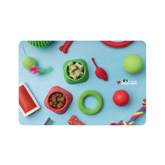 Pawtner, Stylish Pet Food Mat, Cat Food Mat, Dog Feeding Mat, Pet Lover Gift, Personalized Pet Mat, Unique Pet Accessories, Pet Food Mat (12" x 18")