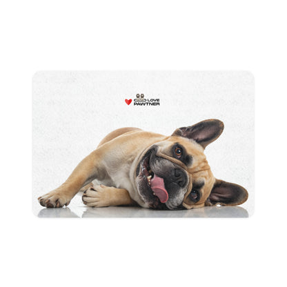 Pawtner, Stylish Pet Food Mat, Cat Food Mat, Dog Feeding Mat, Pet Lover Gift, Personalized Pet Mat, Unique Pet Accessories, Pet Food Mat (12" x 18")