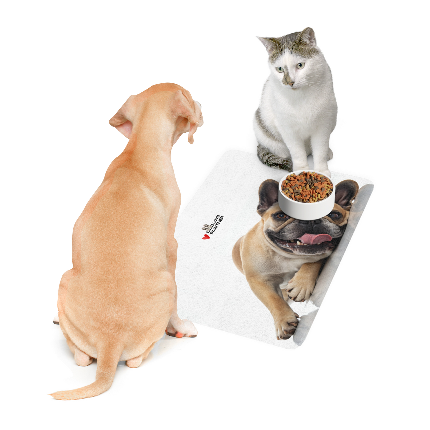 Pawtner, Stylish Pet Food Mat, Cat Food Mat, Dog Feeding Mat, Pet Lover Gift, Personalized Pet Mat, Unique Pet Accessories, Pet Food Mat (12" x 18")