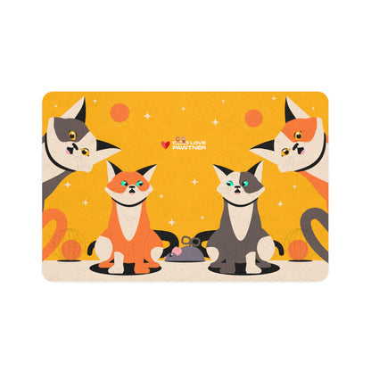 Pawtner, Stylish Pet Food Mat, Cat Food Mat, Dog Feeding Mat, Pet Lover Gift, Personalized Pet Mat, Unique Pet Accessories, Pet Food Mat (12" x 18")