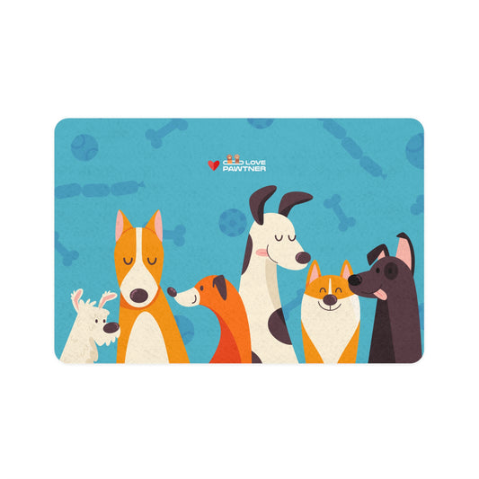 Pawtner, Stylish Pet Food Mat, Cat Food Mat, Dog Feeding Mat, Pet Lover Gift, Personalized Pet Mat, Unique Pet Accessories, Pet Food Mat (12" x 18")