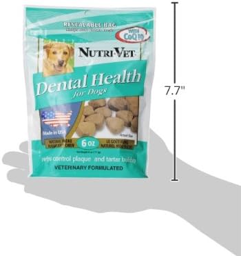 Nutri-Vet Dental Health Soft Chews for Dogs - Helps Control Plaque and Tartar Buildup - Natural Hickory Smoke Flavor - 70 Count - 6 oz