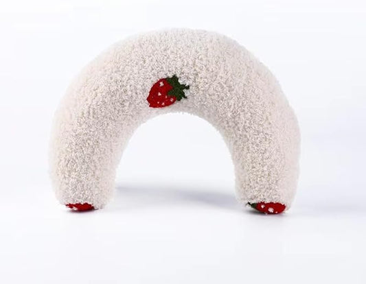 Pet Small Pillows for Small Dogs Cat U-Shaped Puppy Neck Pillow for Indoor Improve Relief Sleeping Machine Washable (White)