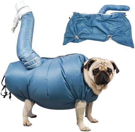 MANON ROSA Dog Drying Bag Hands Free Quick Drying Pet Grooming Tool for Small Medium Large Puff Fluff Dogs & Cats, 360 Degree Shower Bath Hair Dryer Suit (Medium)