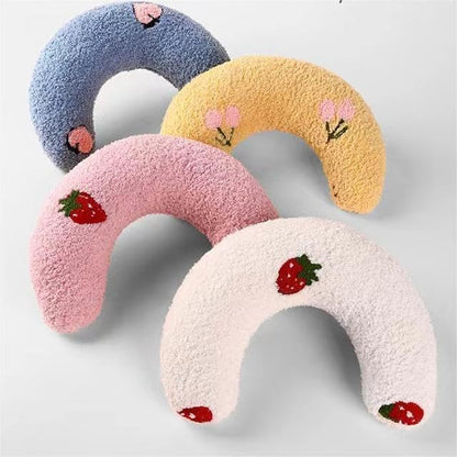 T'CHAQUE Dog Pillow Bed, Cat Calming Pillow, Dog Neck Pillow for Joint Relief Sleeping, Ultra Soft Half Donut Cuddler, Pillow Pet for Upper Spine Support, Doggy/Kitten Pillow Training Toy，Yellow