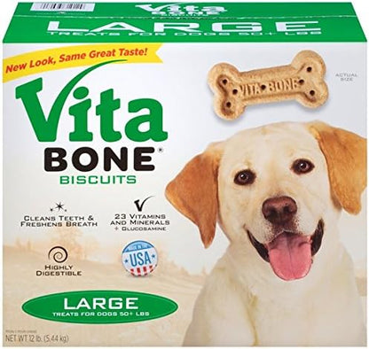 Original Large Dog Biscuits 12-Pound Box with 23 Vitamins and Minerals, Glucosamine and Natural Sources of Omega-3 and 6 Fatty Acids for All Breeds over 50 Pounds