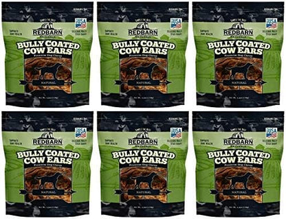 Redbarn's Bully Coated Cow Ears for Dogs, All-Natural, Single-Ingredient Chews, 4.2 Ounce (Pack of 6)