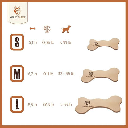Wildfang Leather Bones for Dogs - Long Lasting Dog Chew Stick, Leather Chew Toys for Dogs, Leather Dog Toys, Leather Dog Chews, Leather Dog Bones, Leather Dog Toys for Aggressive chewers, L