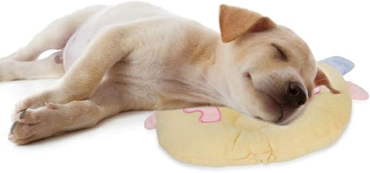 Jovenn Dog Neck Pillow, Dog Sleeping Pillows Dog Pillow Durable with Innovative Shape for Pets for Protect The Cervical Spine(Yellow)
