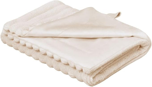 Waterproof Blanket Winter White Dog Blanket for Small Dogs, Washable Double Sided Pet Blanket with Milk Plush and Super Soft Velvet, Pee Proof Calming Dog Blanket for Couch Protection