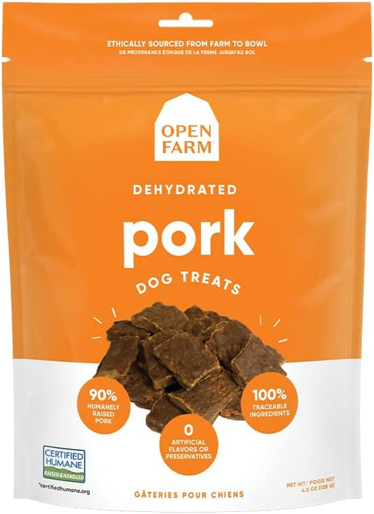Open Farm Dehydrated Grain-Free Pork Treats 4.5 Ounces
