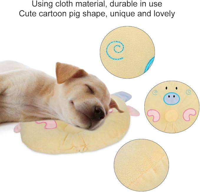 Jovenn Dog Neck Pillow, Dog Sleeping Pillows Dog Pillow Durable with Innovative Shape for Pets for Protect The Cervical Spine(Yellow)
