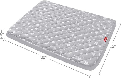 Dog Bed Covers Replacement Washable Pet Hair Easy to Remove, Waterproof Dog Bed Covers Noiseless Quilted, Pet Bed Cover Lovely Grey Star Print, Puppy Bed Cover 15x20 Inches, for Dog/Cat, Cover Only