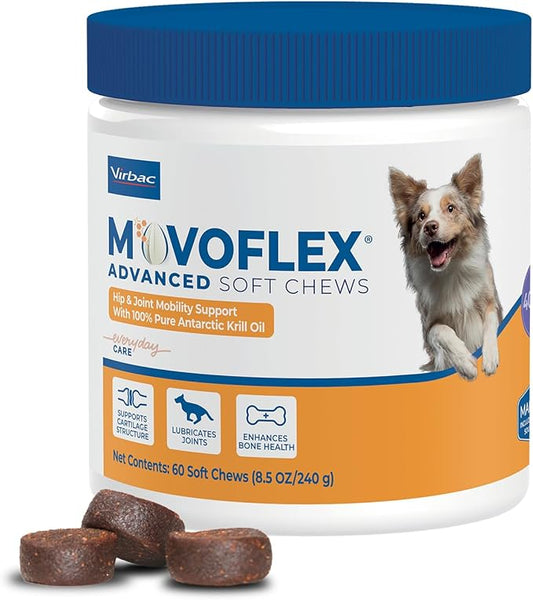 Advanced Joint Support Supplement for Medium Dogs - Hip and Joint Support - Dog Joint Supplement - Hip and Joint Supplement Dogs - 60 Soft Chews (by Virbac)