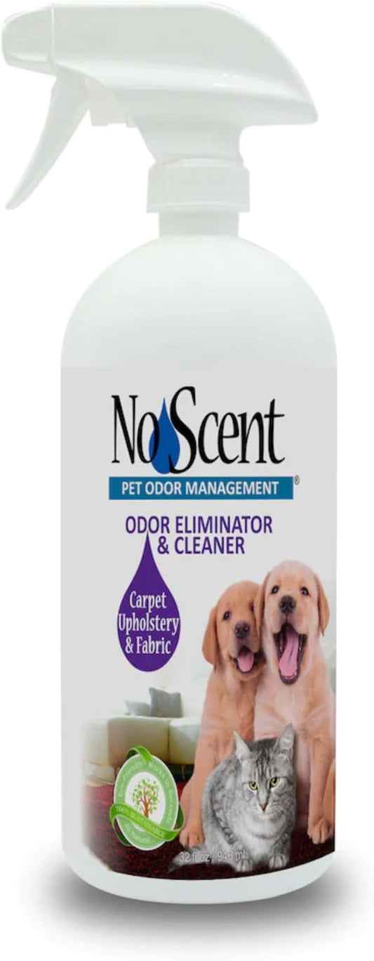 No Scent Carpet Upholstery & Fabric Furniture Spray Spot Cleaner for Wet Dog Smell, Cat Spray, Pet Odor, Urine, Poop & Secretions (32 Fl Oz / 946 mL)