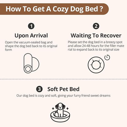 JOLLYVOGUE Small Dog Bed & Cat Bed, Anti-Anxiety Calming Dog Bed for Small Dogs, Donut Warming Cozy Soft Round Pet Bed, Fluffy Faux Fur Cushion Bed for Small Medium Dogs(20")