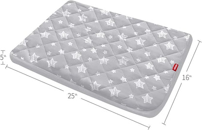 Dog Bed Covers Replacement Washable Pet Hair Easy to Remove, Waterproof Dog Bed Covers Noiseless Quilted, Pet Bed Cover Lovely Grey Star Print, Puppy Bed Cover 16x25 Inches, for Dog/Cat, Cover Only