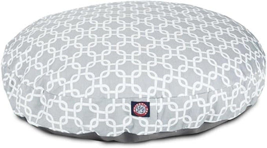 Gray Links Large Round Indoor Outdoor Pet Dog Bed With Removable Washable Cover By Majestic Pet Products