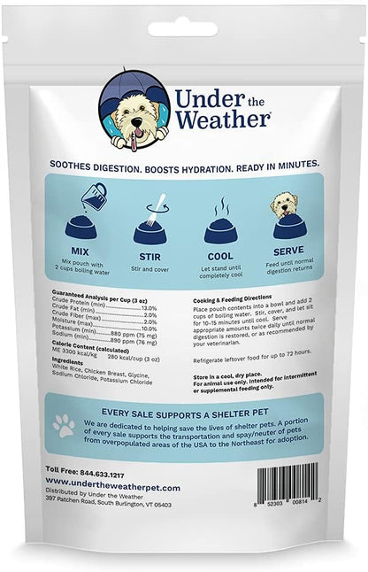 Under the Weather Bland Diet for Dogs | Easy to Digest for Sick Dogs | Always Be Ready | Contains Electrolytes - All Natural Freeze Dried 100% Human Grade Meats | 6 Pack - Chicken, Rice - 6oz