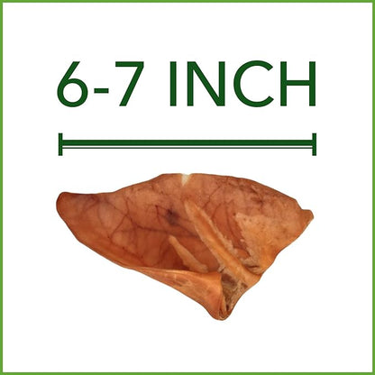 Pet Factory Real Chewz Premium Pig Ears Dog Chew Treats, 100% All-Natural - 7 Count/1 Pack