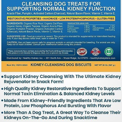 Petite Kidney Cleanse Dog Treats 20 Oz - Low Protein, Bacon Flavor, Kidney Support Formula for Normal Toxin Elimination - Kidney-Friendly Dog Diet Snack
