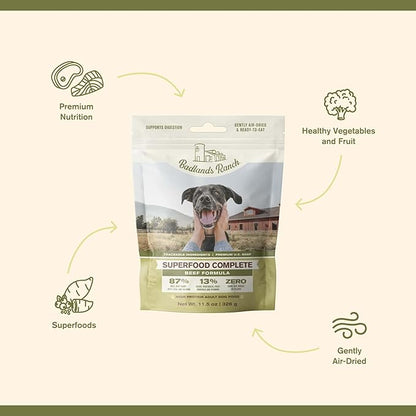 Superfood Complete, Air-Dried Adult Dog Food - High Protein, Zero Fillers, Superfood Nutrition by Katherine Heigl (11.5 oz., Beef Formula)