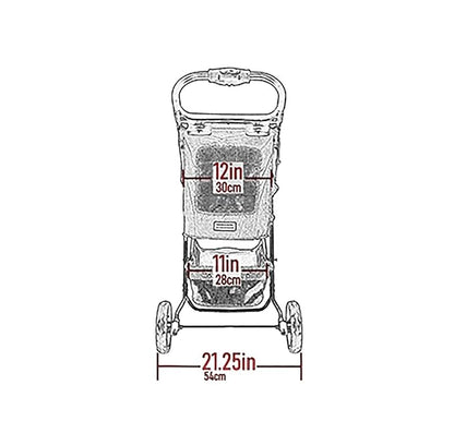 Pet Gear No-Zip Special Edition 3 Wheel Pet Stroller for Cats/Dogs, Zipperless Entry, Easy One-Hand Fold, Removable Liner, Cup Holder, 4 Colors